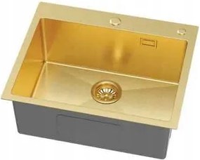 Doris mosogató csaptelep acél arany 55 x 45 cm Szett +adagoló +csepegtető