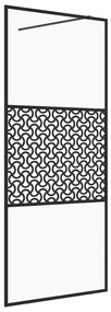 Fekete zuhanyfal átlátszó ESG üveggel 80 x 195 cm