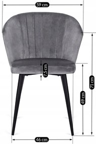 Szürke Bársony Étrkezőszék GENT