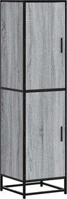 vidaXL Highboard szürke sonoma 35,5x35x139 cm gépelt fa és fém