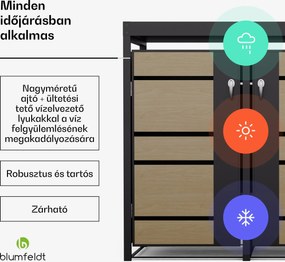 Blumfeldt BinSafe, szemétkosár tároló doboz, 3 szemétkosár, 240 l, zárható, időjárásálló horganyzott acél, beültethető tető