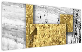 Kép - Arany négyzetek N⁰1 (120x50 cm)