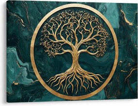 Kép – Márványban lévő arany életfa (70x50 cm)