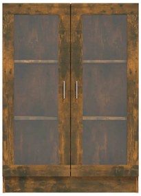füstös tölgyszínű szerelt fa vitrinszekrény 82,5x30,5x115 cm
