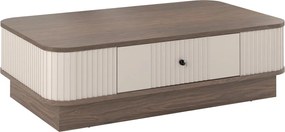 Vesper dohányzóasztal 103x60 cm fiókkal, lábazaton - kasmír / dió / fekete fogantyú