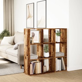 antik fa színű fa térelválasztó könyvespolc 102x29x103,5 cm