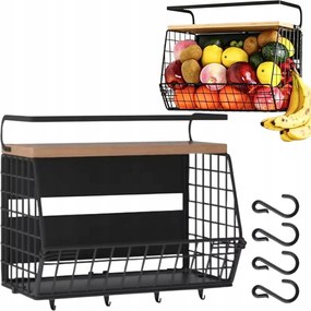 Mágneses Hűtőszekrény Polc 4 Akasztóval És Akasztós Kosárral, Védelemmel