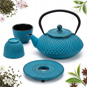 Vízforraló Gyömbér 1.25 Öntöttvas Szett 2x Csésze Állvány Főző +szűrő