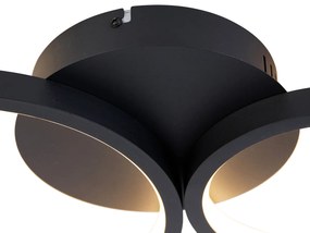 Mennyezeti lámpa fekete, beépített LED-del, 3 fokozatú dimmerrel, 4 lámpás - Lupolo