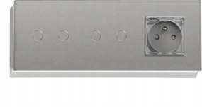 2+2 Érintőkapcsoló Hermetikus Aljzattal, IP44 Üveg Fedéllel