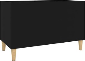 vidaXL fekete szerelt fa hanglemezszekrény 74,5x38x48 cm