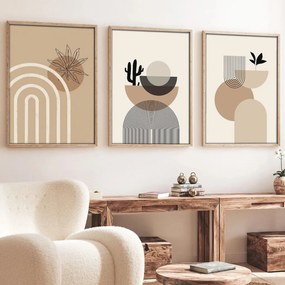 Huhu264 keretezett MDF falikép, 50 x 35 cm, 3 db-os szett