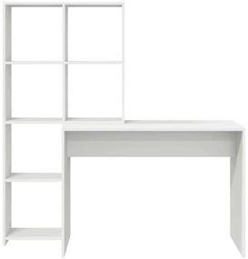 Asztal polcokkal tárolóval Fehér 138.5 x 55 x 143 cm Faanyag