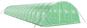 zöld acélvázas melegház 80 m² 20 x 4 x 2 m