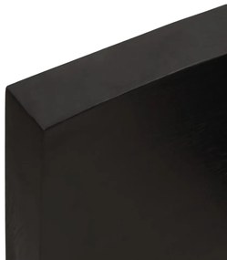 sötétbarna kezelt tömör tölgyfa fali polc 120 x 30 x (2-6) cm