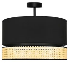 Duolla - Felületre szerelhető csillár DOUBLE RATTAN 1xE27/15W/230V átm. 40 cm fekete/bézs