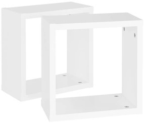 2 db fehér fali kockapolc 30 x 15 x 30 cm