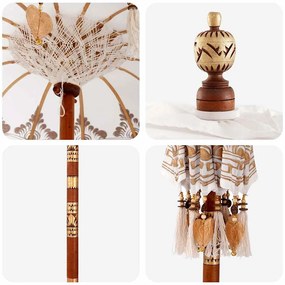 Balinéz Napernyő 260 Krém 95-100 cm Pamut és tömör fa