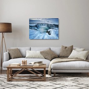 Kép - Istenek vízesése, Izland (üvegen) (70x50 cm)