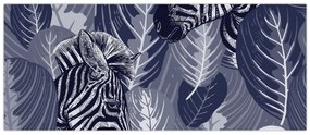 Kép - Kék zebrák (120x50 cm)