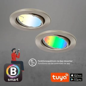 Brilo - KÉSZLET 3x LED RGBW Dimmelhető fürdőszobai lámpa GU10/4,9W/230V Tuya + távirányító