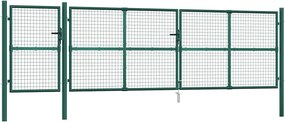 vidaXL zöld horganyzott acél hálós kerti kapu 500 x 125 cm