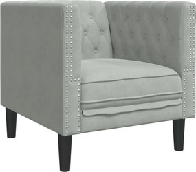 vidaXL világosszürke bársony Chesterfield kanapéfotel