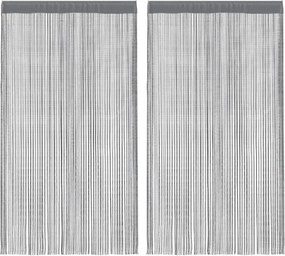 vidaXL 2 db antracit színű zsinóros függöny 100 x 250 cm