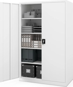 Fém irodai szekrény fehér JAN II D600 1150 x 1850 x 600 mm