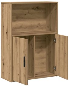 kézműves tölgy színű szerelt fa könyvespolc 60x24x85 cm