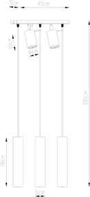 Fekete fém függőlámpa Etna – Sollux