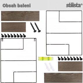 Fali polc Stilista Sötét fa 40 x 49,5 x 11,5 cm