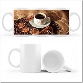 Kávé és szárított narancs mintás bögre