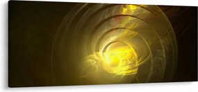Sárga absztrakt spirál képe (120x50 cm)