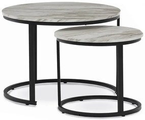 Dohányzóasztal 70×70 cm, MDF, Márvány Mintás Fehér. CT-X7122 WT