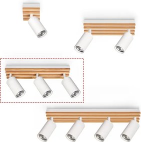 Brilagi - Spotlámpa SELE WOOD 3xGU10/30W/230V fehér/fa