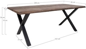 Toulon bővíthető étkezőasztal 200x95 cm füstös tölgy