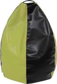 Mara babzsákfotel - műbőr - fekete/zöld - 200 liter R