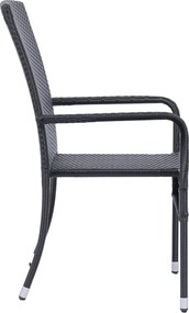 Juskys Rattan székek Yoro 2 db - fekete