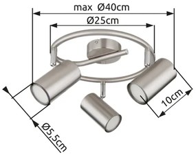 Globo 57914-3N - Spotlámpa ALLVI 3xGU10/25W/230V króm