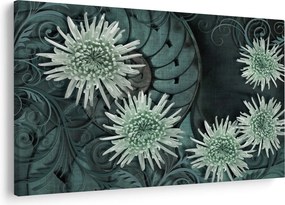 Kép - Zöld virágok (90x60 cm)
