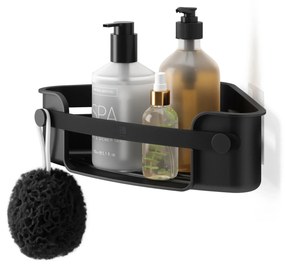 Flex ragasztható fürdőszobai sarokpolc fekete