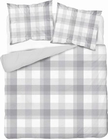 Mikroszálas ágyneműhuzat 220x200 szürke kockás