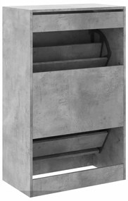 betonszürke szerelt fa cipőszekrény 60 x 34 x 96,5 cm