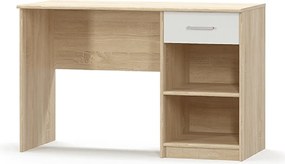 PC asztal 1S, fehér/tölgy sonoma, TEYO