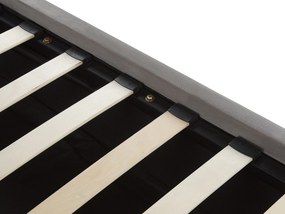 Szürke bársony ágyneműtartós franciaágy 140 x 200 cm AMIENS Beliani