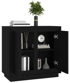 fekete szerelt fa tálalóasztal 80 x 34 x 70 cm