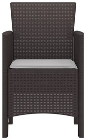 Kerti Szék 2-es Szett Barna Rattan Standard Tartós