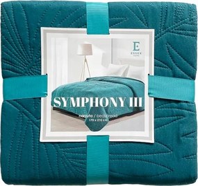 Türkiz steppelt ágytakaró 200x220 trópusi mintás