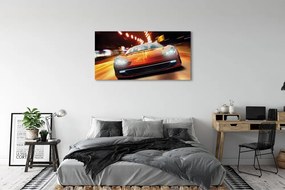 Canvas képek Sportkocsi város fényei 100x50 cm